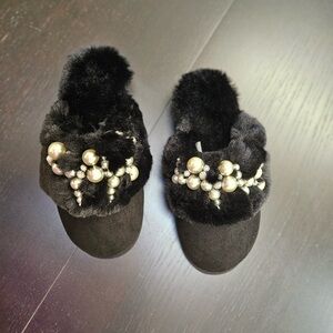 Express Fluffy, Soft, Bejeweled, Close Toe Slippers